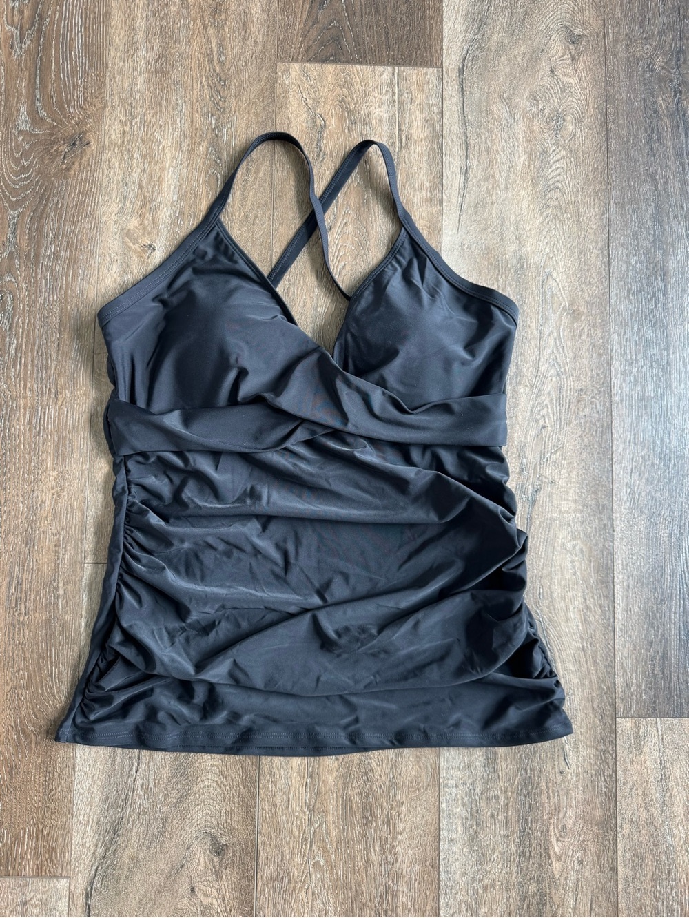RELLECIGA Black Swim Tank Bikini Top Size XXL